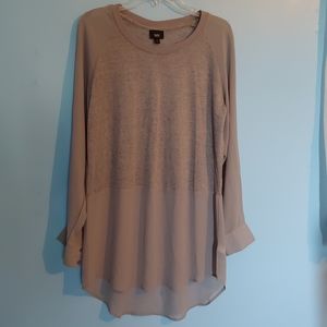 Long sleeve chiffon shirt in grey